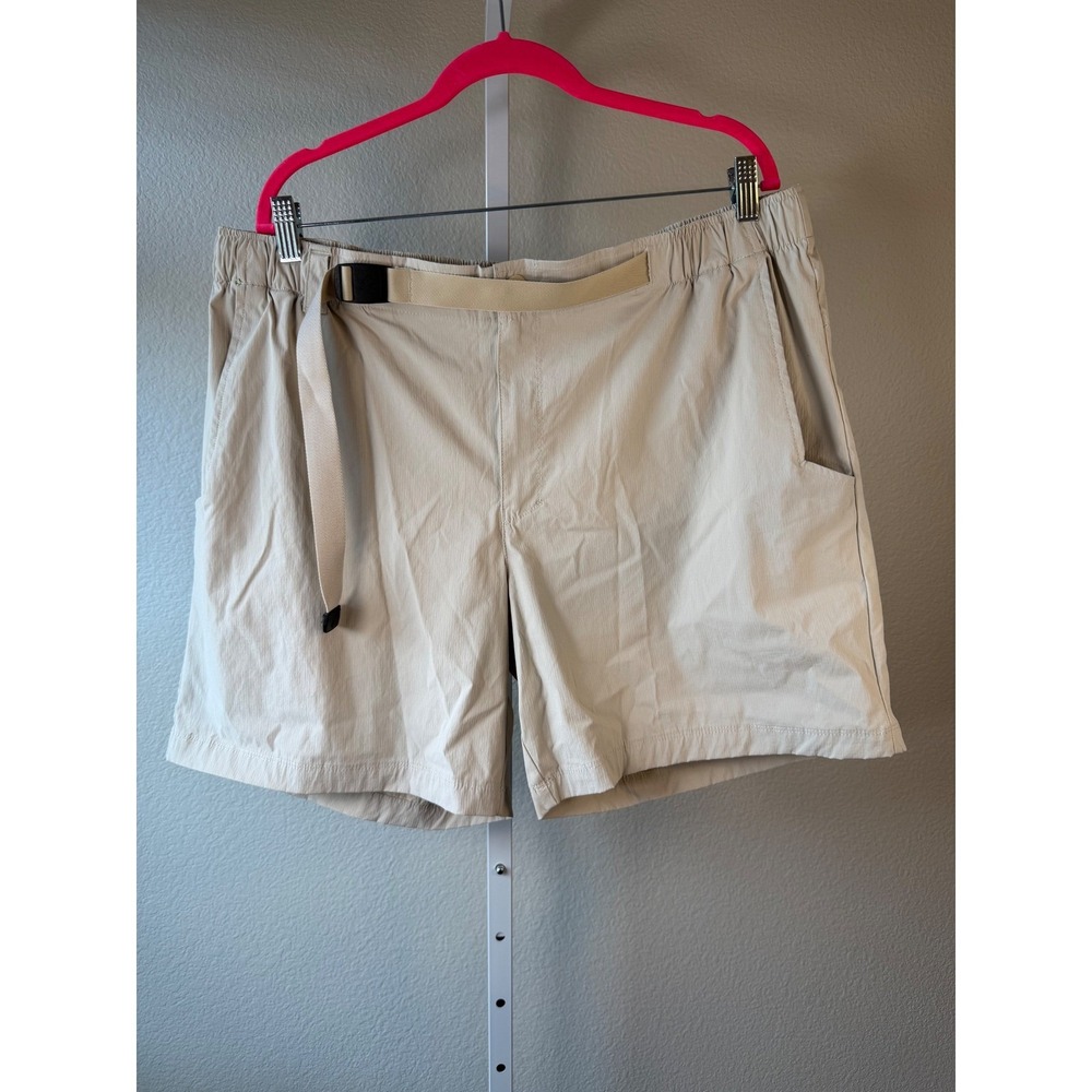Columbia Mens Tan Belted Hiking Shorts Size 42w AM3410 Gorpcore Utility